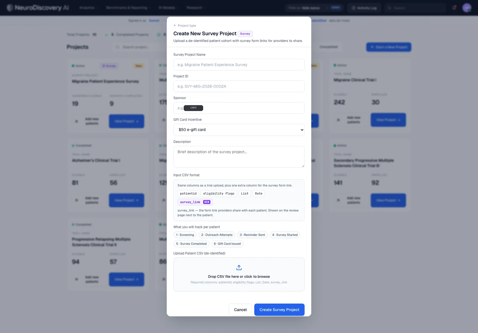 Survey setup