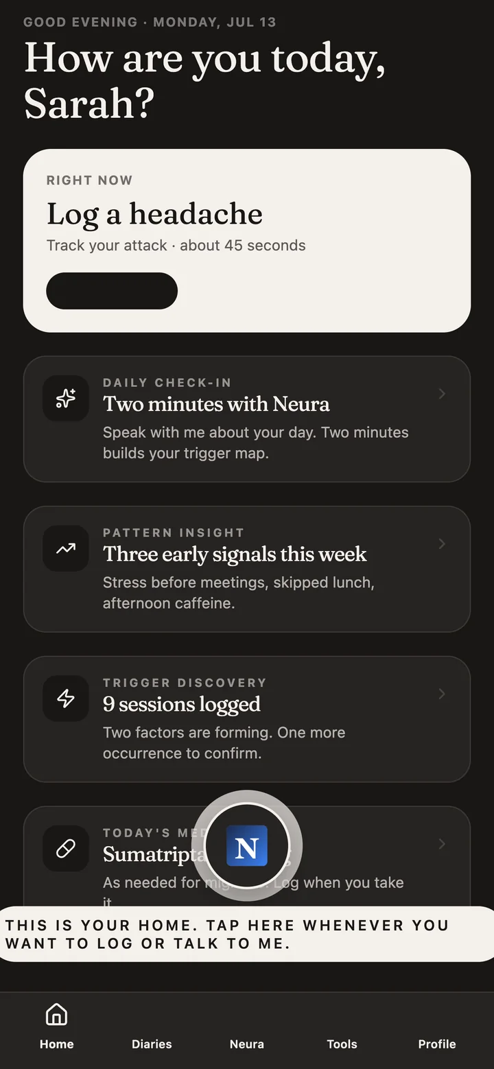 Home screen