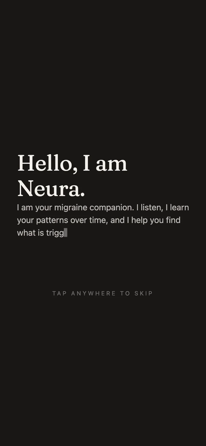 Neura introduction screen