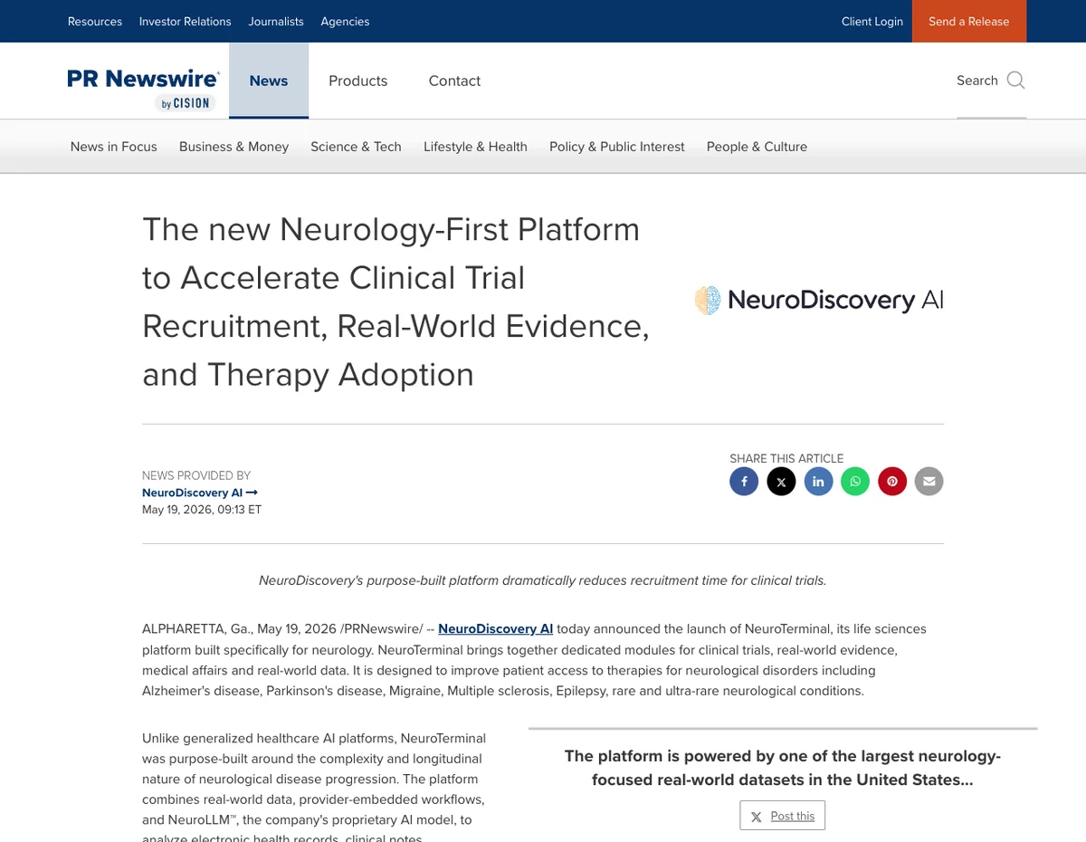 PR Newswire release