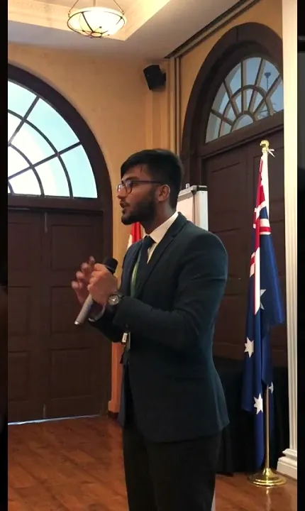 Anurag speaking at SP Jain Sydney