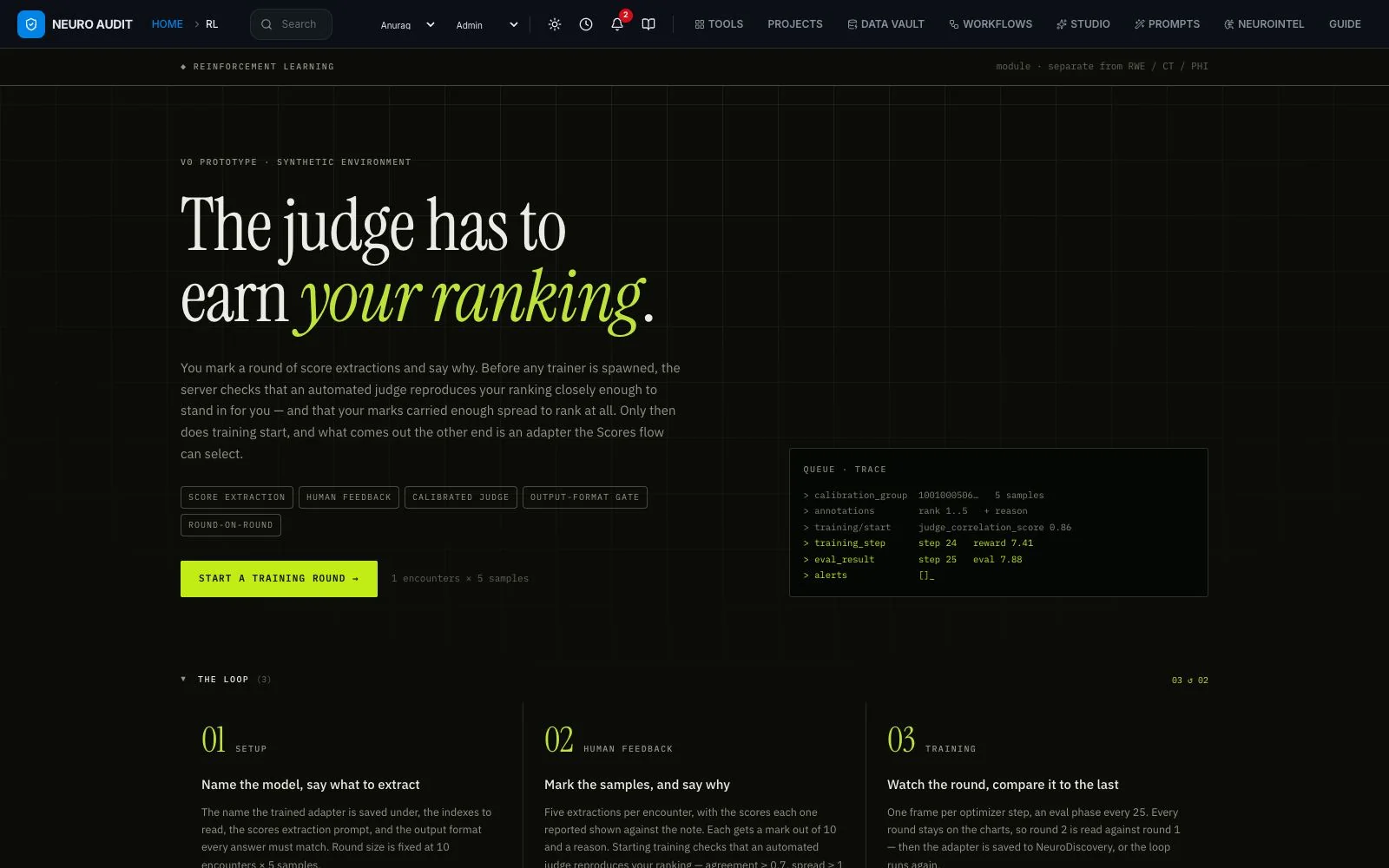 RL home page: the judge has to earn your ranking