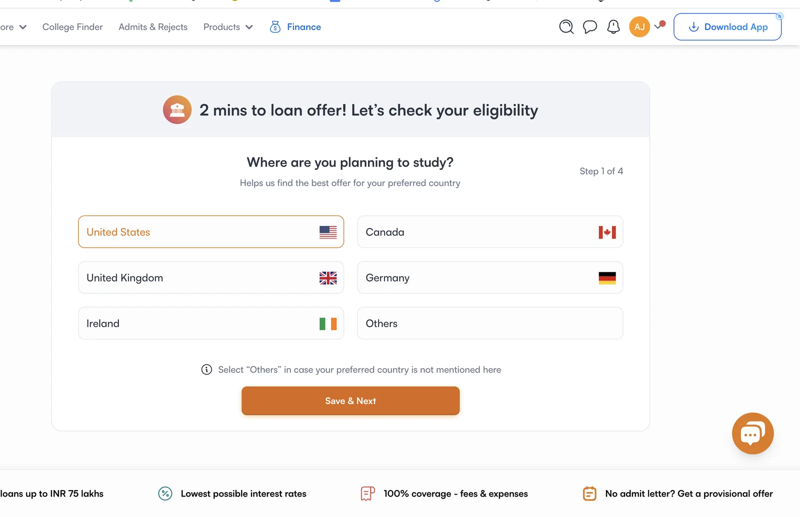 Eligibility step